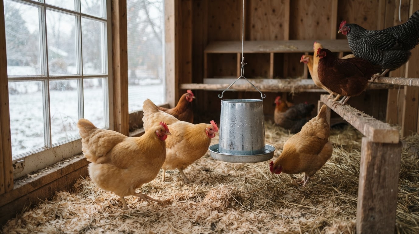 Backyard Chickens in Winter: Frostbite, Frozen Water, and the Heat-Lamp Trap