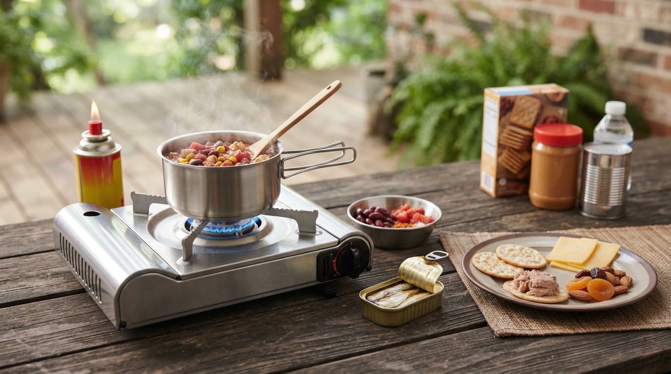 Cook Stored Food Without Power: Butane Stoves and No-Cook Meals (2026)