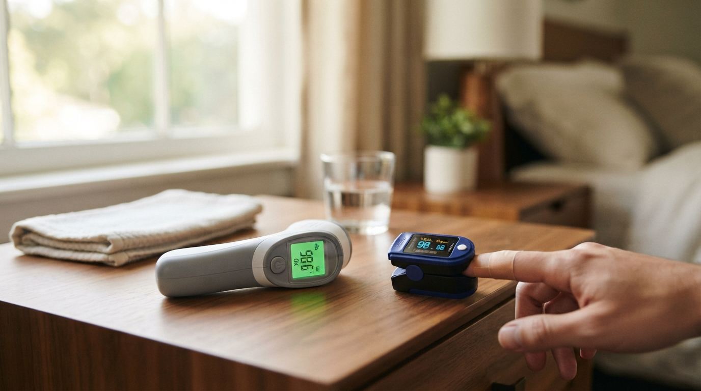How to Use a Thermometer and Pulse Oximeter at Home: Fever, Oxygen, and When to Call (2026)