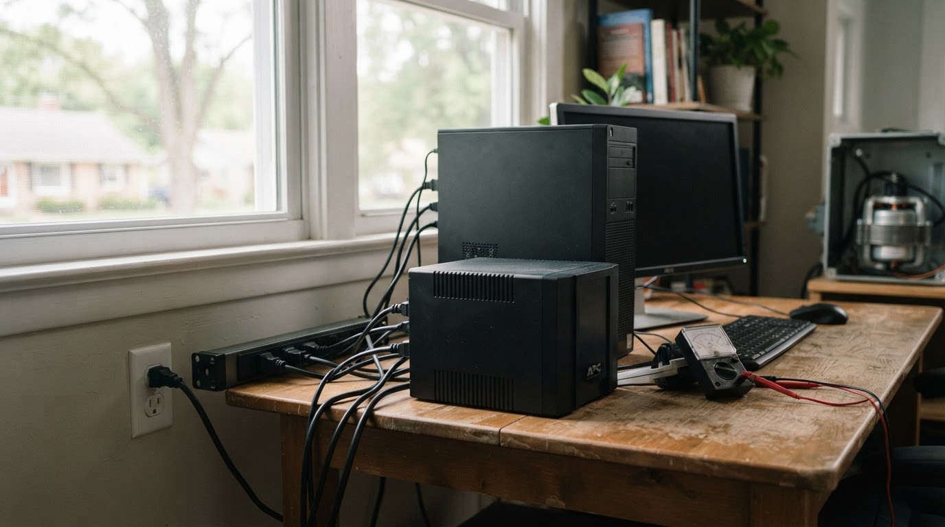 Power surges and brownouts: protecting electronics, the UPS layer, and what actually dies