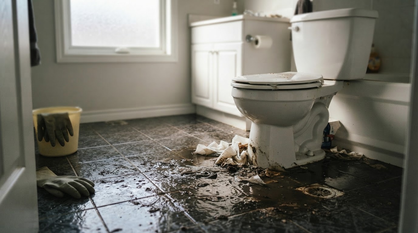 Sewage Backup in Your Home: What to Do When the Toilet Backs Up