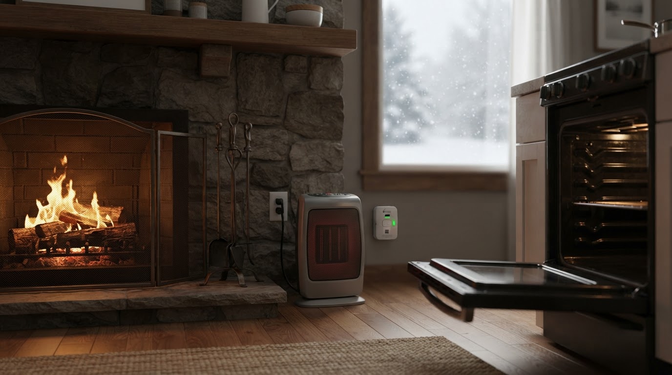 Alternative Heating Safety: Space Heaters, Fireplaces, and CO Risk